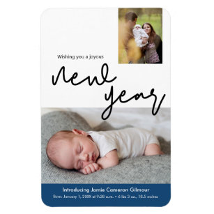 Happy New Year Baby Birth announcement Magnet