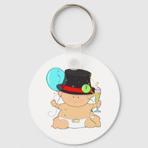 Happy New Year Baby Keychain