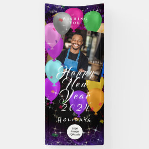 Happy New Year Balloon Photo Banner
