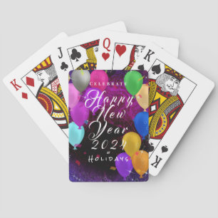Happy New Year Balloon Playing Cards