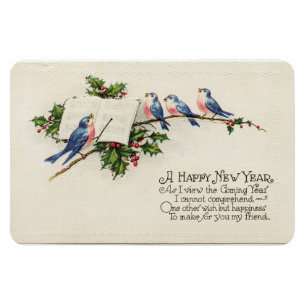 Happy New Year Birds Magnet
