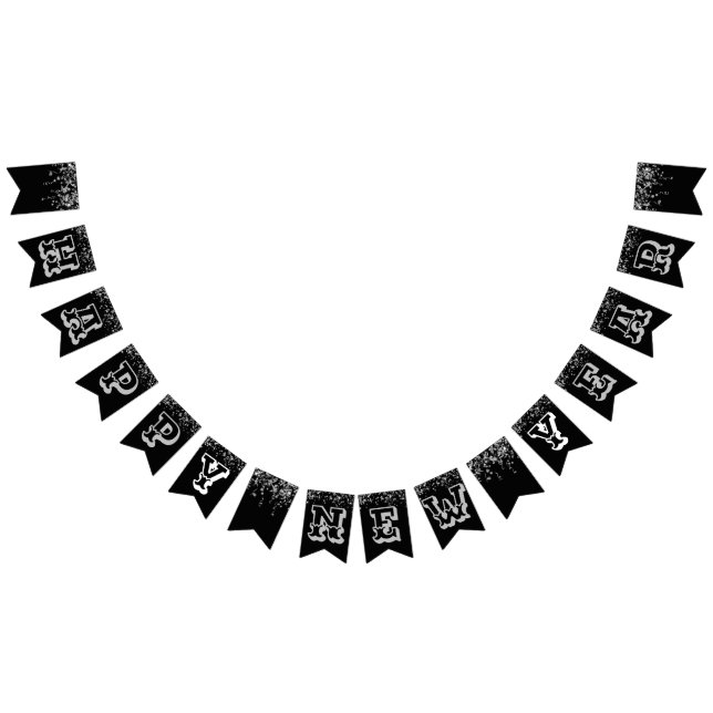  Happy New  Year  Black Silver Bunting Flags (All)