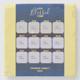 Happy New Year Blessed Year Photo Stone Coaster