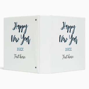 Happy new year blue black bold simple year stylish binder
