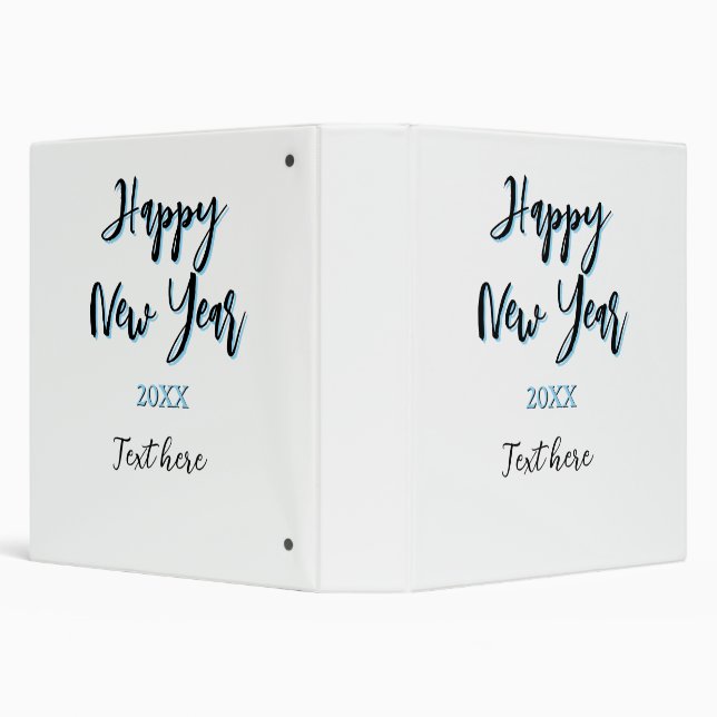 Happy new year blue black bold simple year stylish binder (Background)