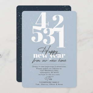 Happy New Year Blue Countdown Moving Announcement