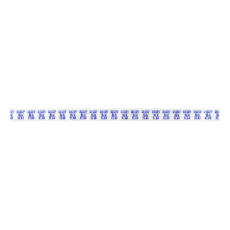Happy New Year Blue White Gift Wrap Ribbon Satin Ribbon
