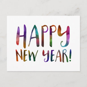 happy new year bokeh holiday postcard