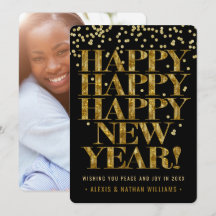 Happy New Year | Bold Gold Confetti 1 Photo