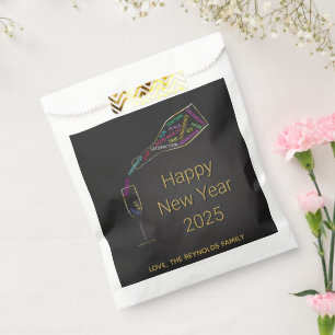 Happy New Year Bottle Glass Colourful Motivation Favour Bag