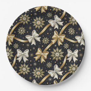Happy New Year Bows Paper Plate