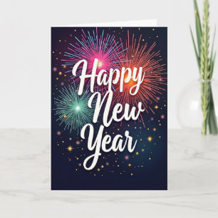 Happy New Year Bursting Card
