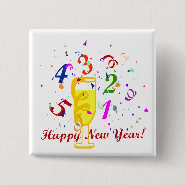 happy new year button (Front)