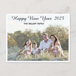 Happy New Year Calligraphy 2 Photo Holiday Postca