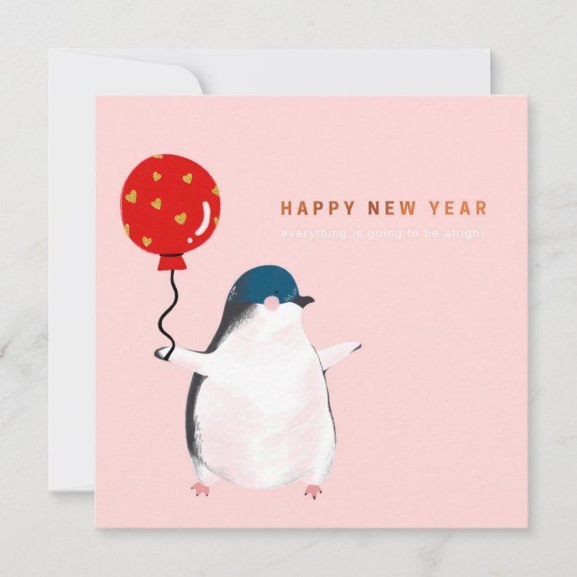 Happy new year card - The little penguin (Front)