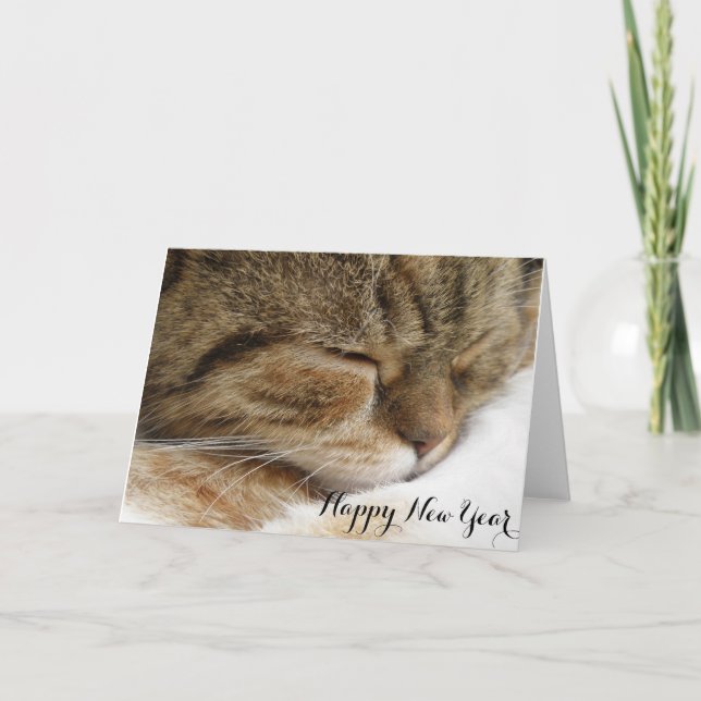 Happy New Year Cat Card (Front)