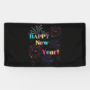 Happy New Year Celebration 1.6x3 Vinyl Banner