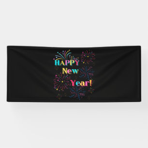 Happy New Year Celebration 2.5x6 Vinyl Banner