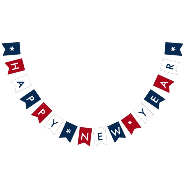 Happy New Year Celebration any Colour any Text Bunting Flags (All)