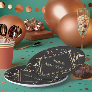 Happy New Year celebration Paper Plate