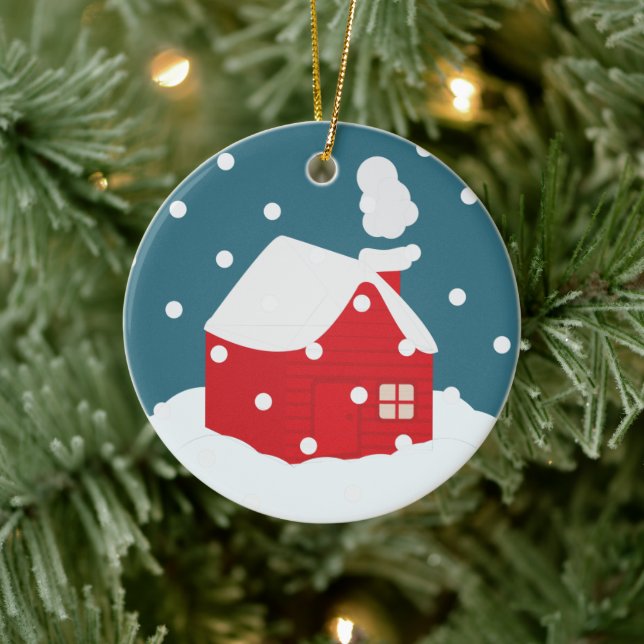 Happy New Year Ceramic Ornament (Tree)