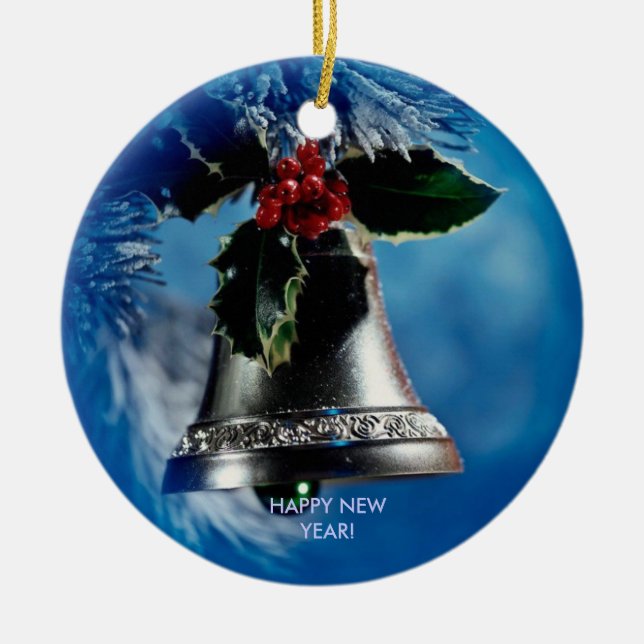 Happy New Year Ceramic Ornament (Front)
