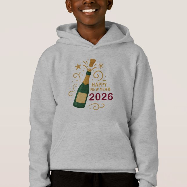 Happy New Year  Champagne Kids’ Pullover Hoodie (Devant)