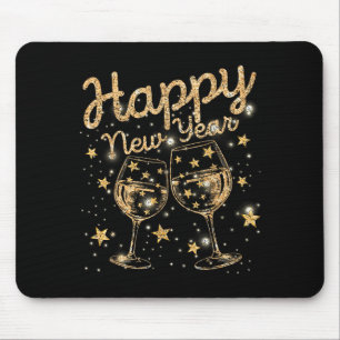 Happy New Year Champagne New Years Men Women Mouse Pad