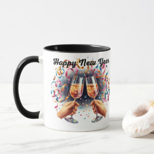 Happy New Year, champagne wishes Mug