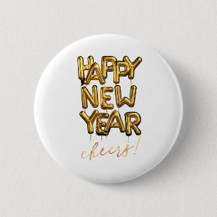 Happy New Year Cheers 2 Inch Round Button