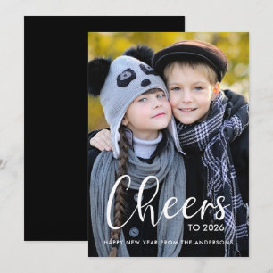 Happy New Year Cheers Photo Holiday Card