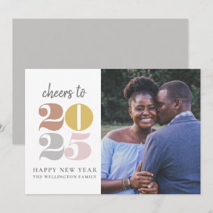 Happy New Year Cheers to 2022 Photo Holiday Card
