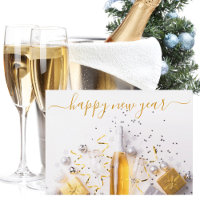 Happy New Year Chic Gold Champagne Streamers