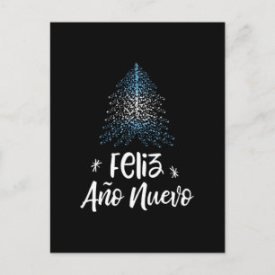 Happy New Year Christmas tree with Argentina flag Holiday Postcard