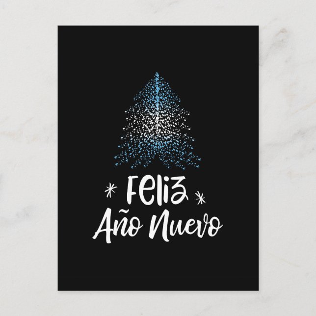 Happy New Year Christmas tree with Argentina flag Holiday Postcard (Front)