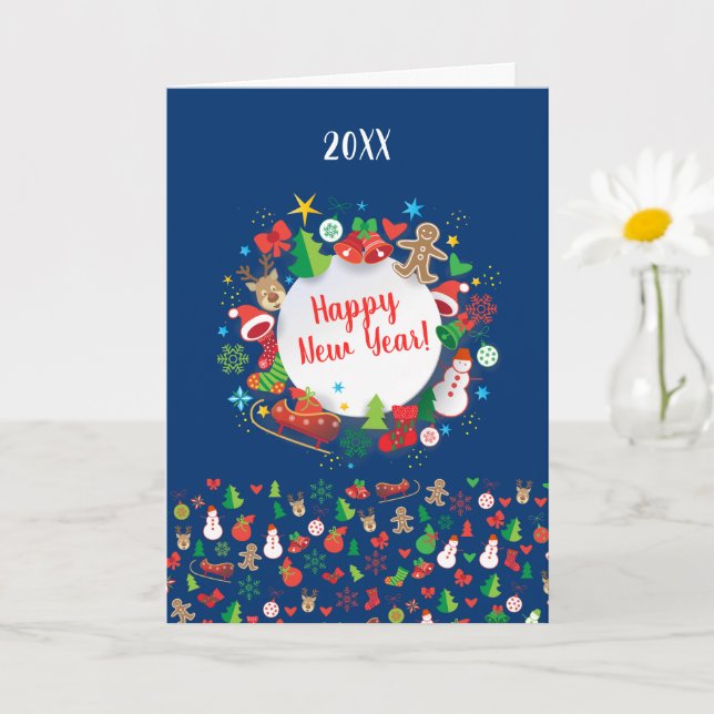 Happy New Year! Christmas Winter Holiday Card (Small Plant)