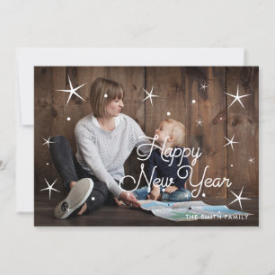 Happy New Year classic family photo Holiday Card