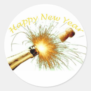 Happy New Year Classic Round Sticker