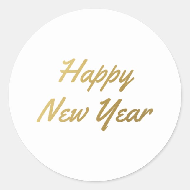 Happy new year - classic round sticker (Front)