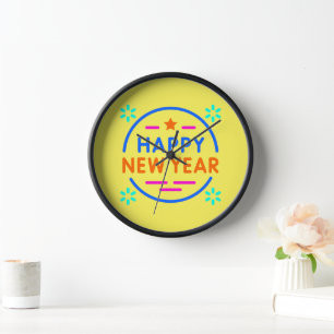 "Happy New Year" Clock