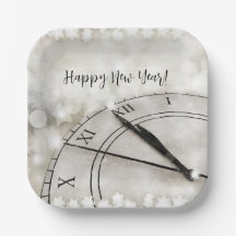 Happy New Year Clock at Midnight