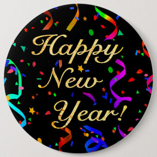 "Happy New Year!" colossal 6-inch button