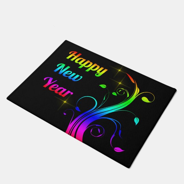 Happy New Year colourful Doormat (Angled)
