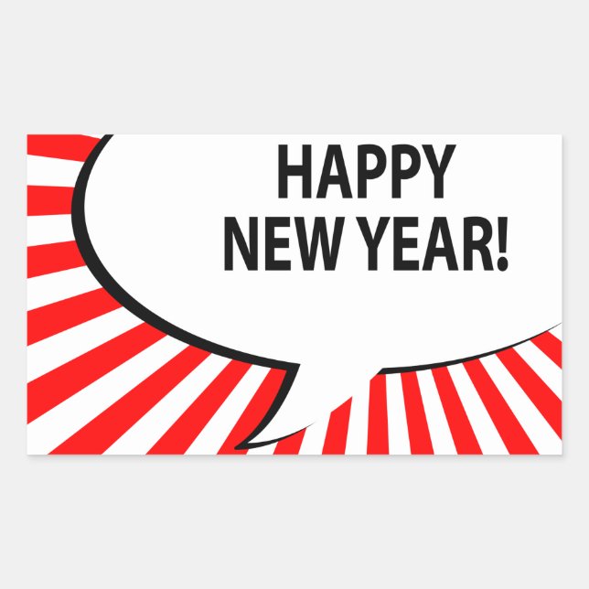 happy new year! comic bubble sticker (Front)