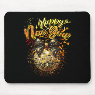 Happy New Year Coquette Bow Disco New Years Eve Fi Mouse Pad