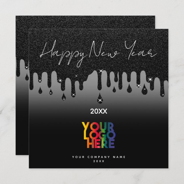 Happy New Year Corporate Business Logo Black (Front/Back)