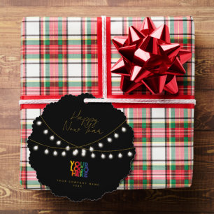 Happy New Year Corporate Business Logo Holiday Ornament Card