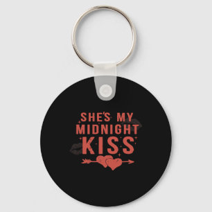 Happy New Year Couples She's My Midnight Kiss Vale Keychain