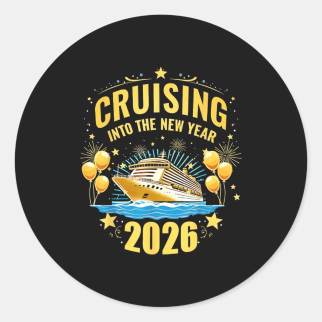 Happy New Year Cruise 2026 Party Trip Cruising Int Classic Round Sticker (Front)