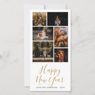 Happy New Year Custom Greeting Holiday Collage Card